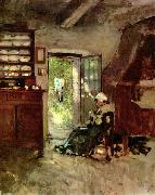 Nicolae Grigorescu Interieur in Vitre oil painting on canvas